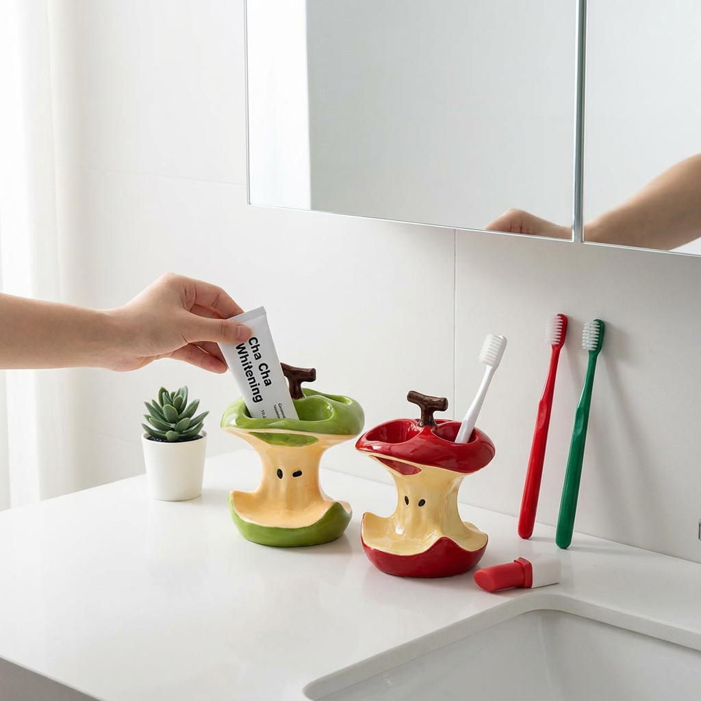 Apple Core Toothbrush Holder