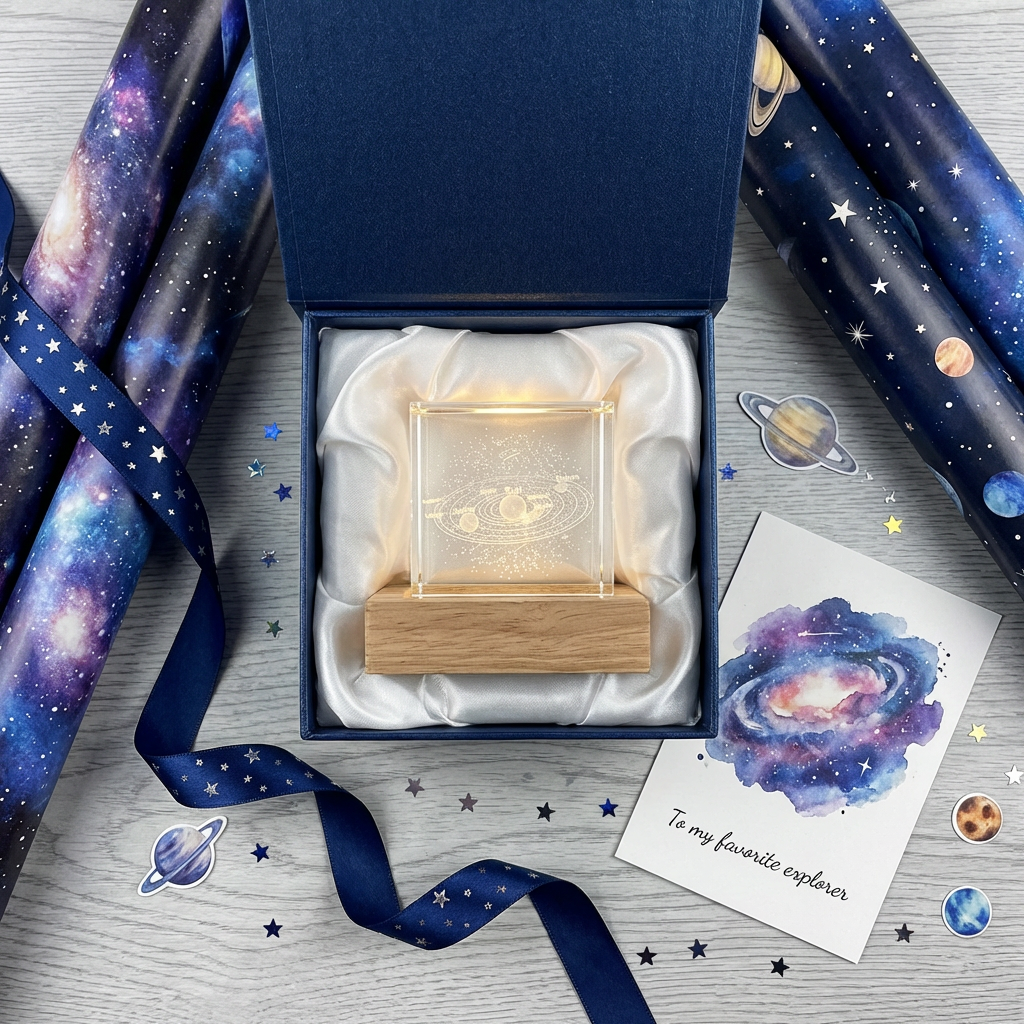 3D Crystal Solar System Lamp