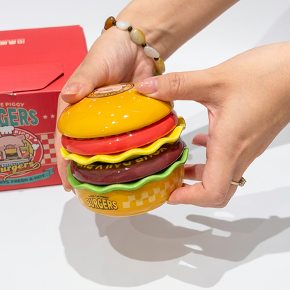 Stackable Ceramic Burger Dinnerware Set
