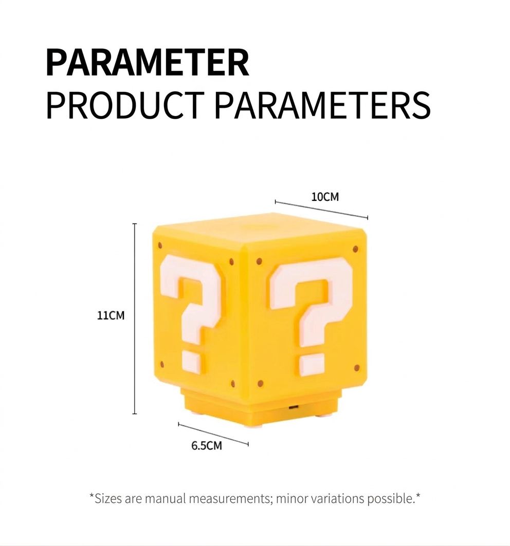 Interactive Question Mark Block Night Light with Sound