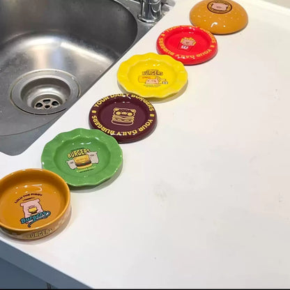 Stackable Ceramic Hamburger Dish Set