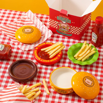 Stackable Ceramic Burger Dinnerware Set
